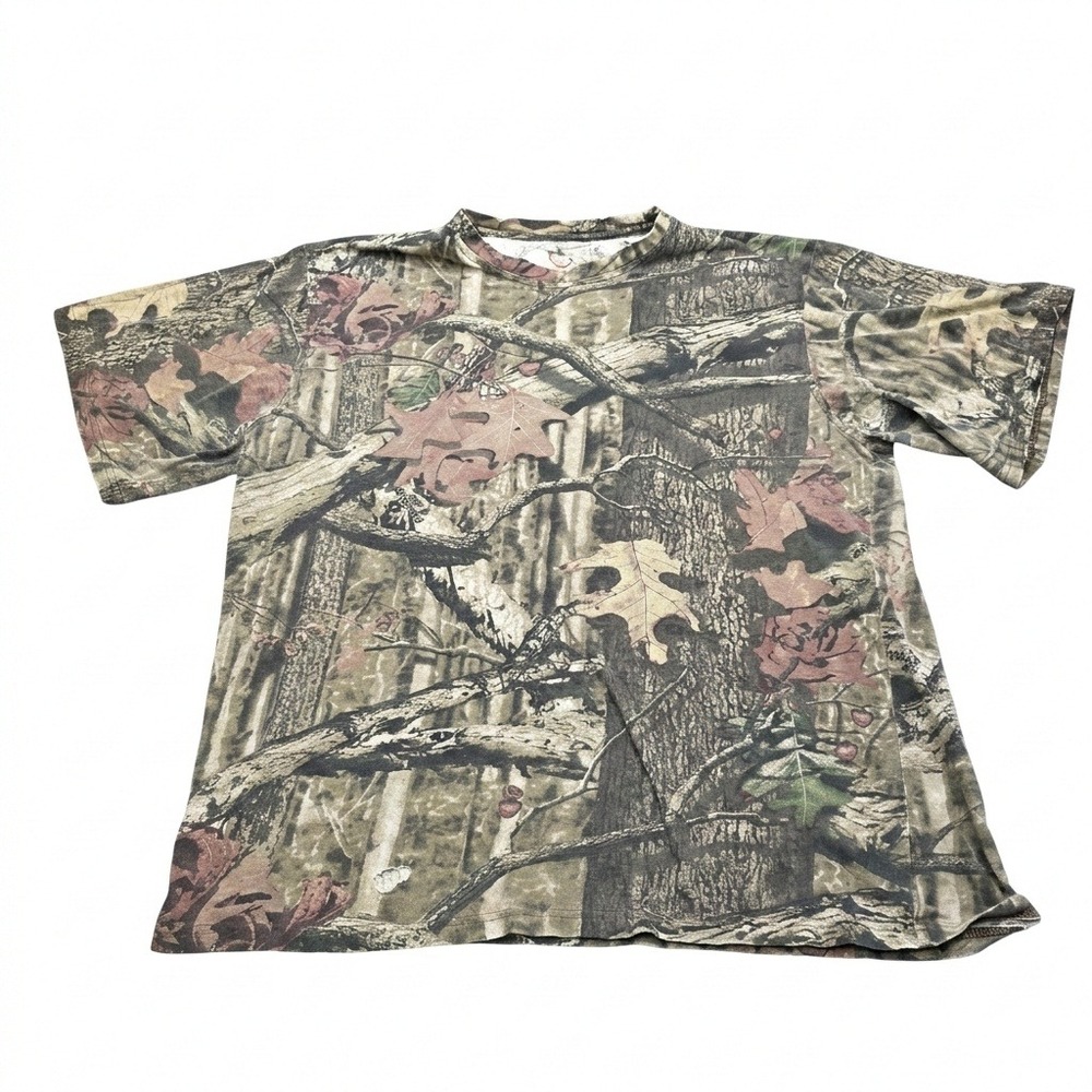Game Winner Mossy Oak Break-Up Camo T-Shirt Mens Large‎ Vtg Hunting Cotton Tee